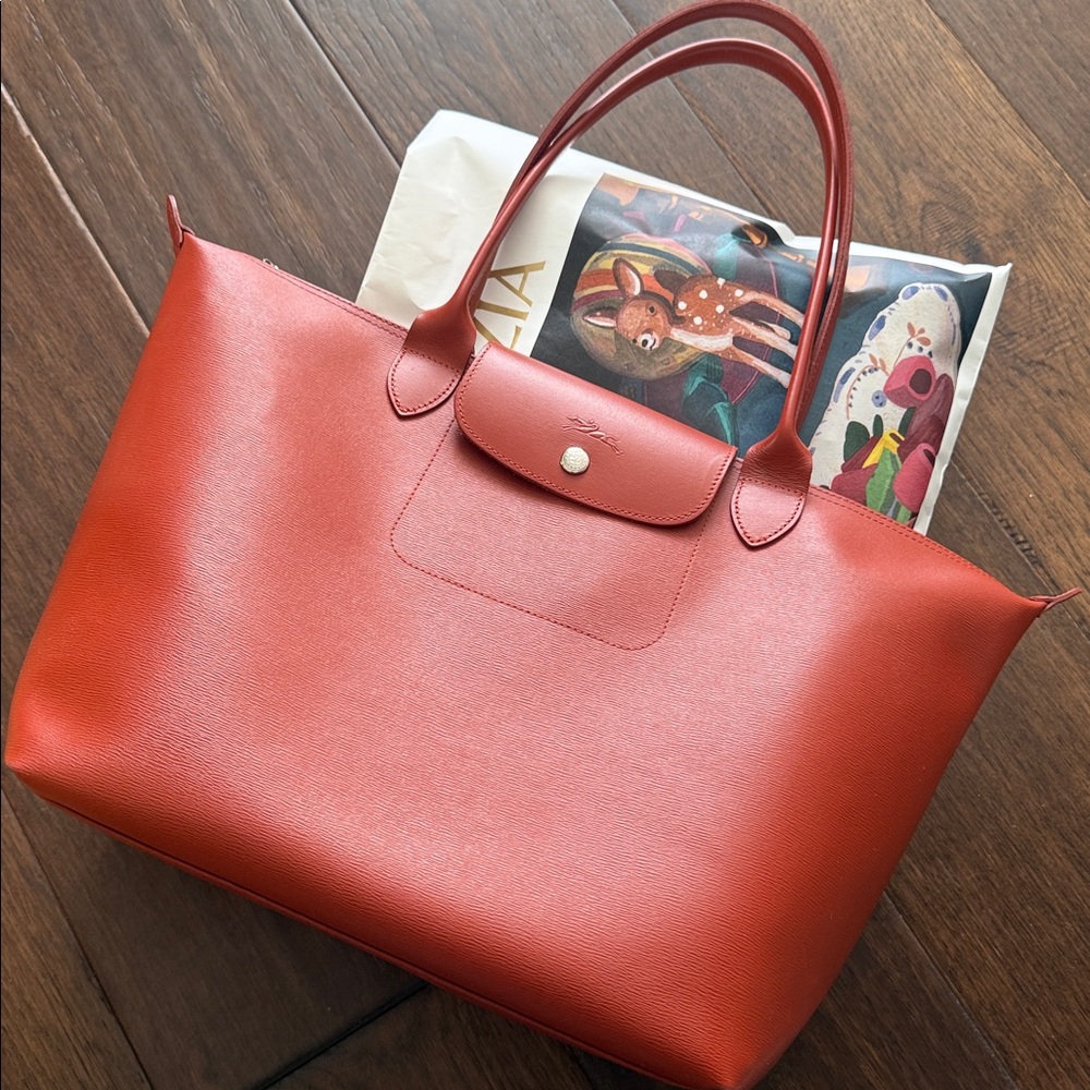 SOLD - LONGCHAMP Le Pliage City canvas tote - Terracotta